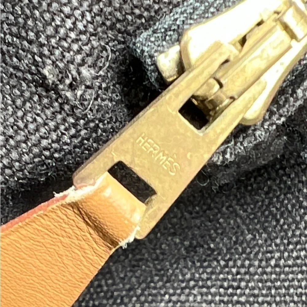 HERMÈS Toile Fourre-Tout MM Black Gray Tote - Picture 16 of 16